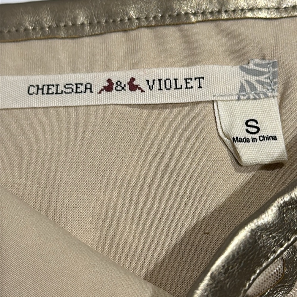 Chelsea & Violet Faux Metallic Leather and Mesh Illusion Skirt Size Small - EUC - Picture 4 of 5